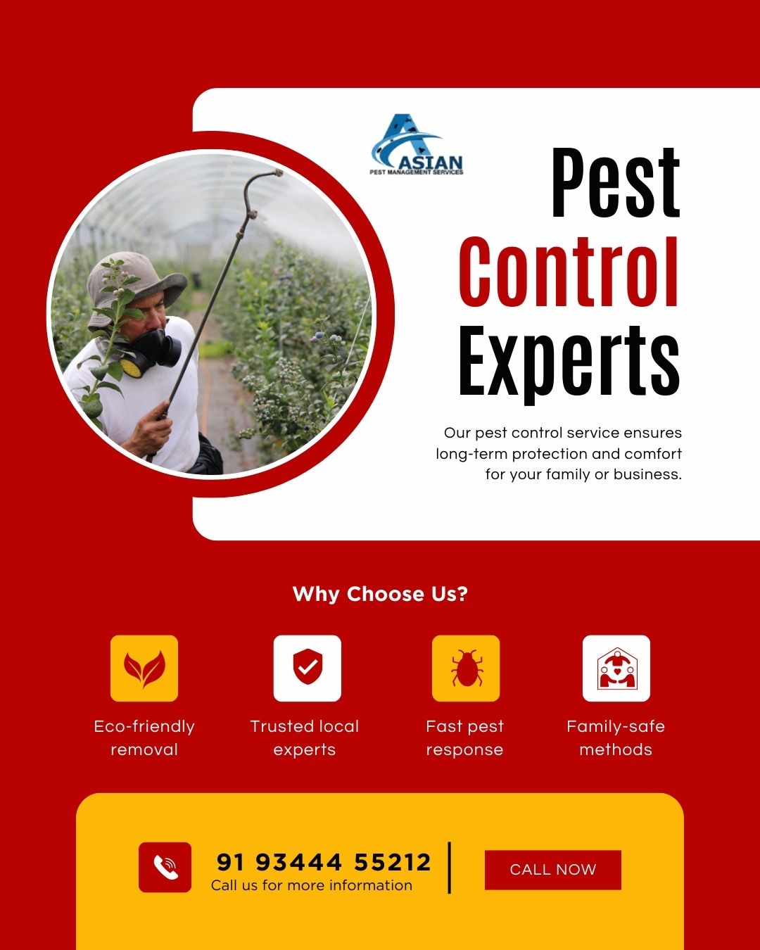 Expert pest control technician providing eco-friendly pest management in Karaikudi home